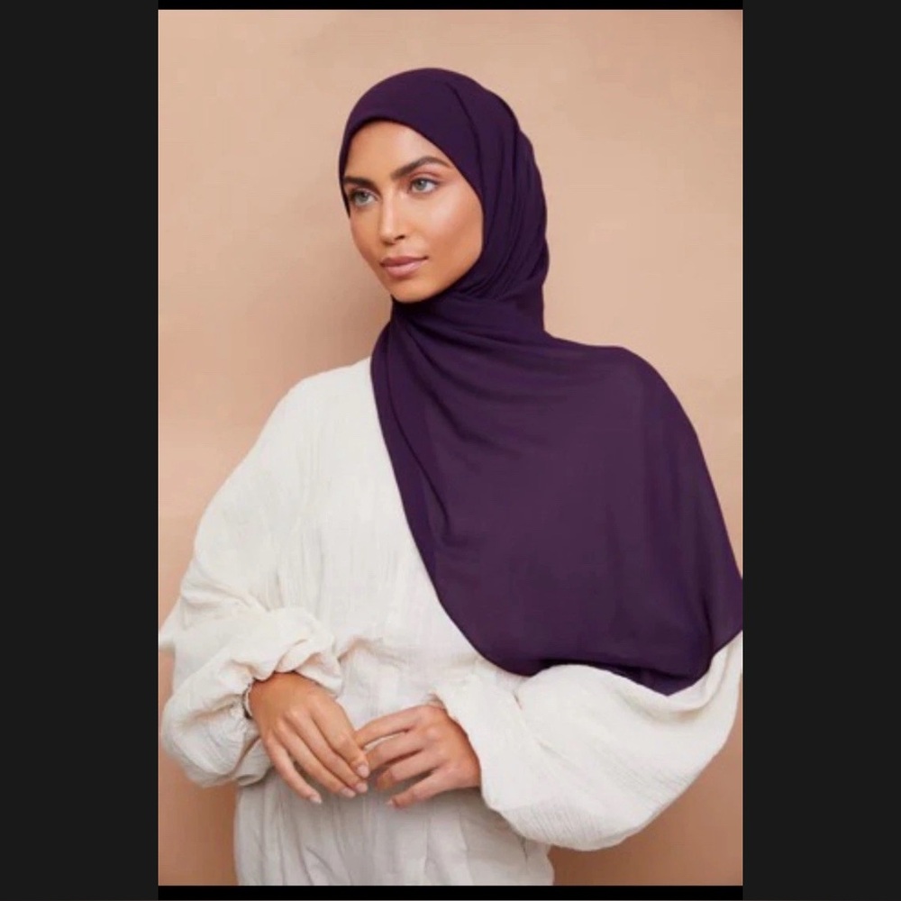 VOILE CHIC Premium Chiffon Dark Purple Hijab Scarf For Women